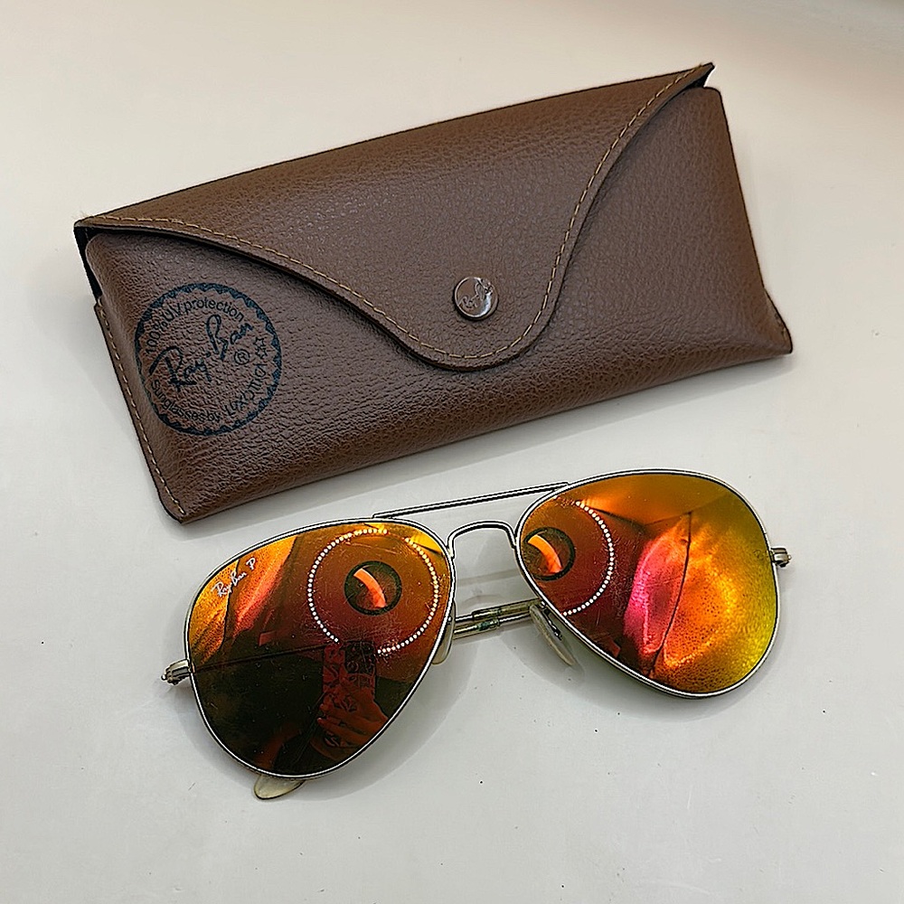 Ray-Ban RB3025 Aviator Large Metal 58•14 Polarized Glass Sunglasses